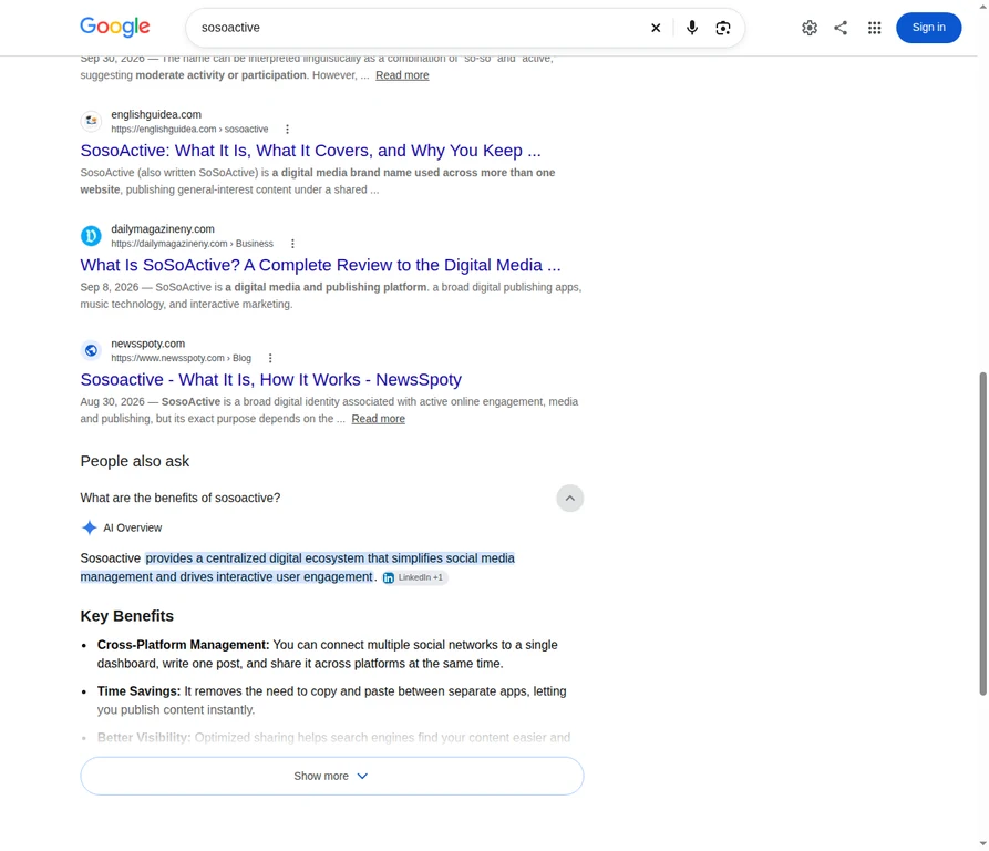Lower section of the same Google results page, showing the expanded People Also Ask answer and its LinkedIn citation. US/English settings, Bangladesh IP.